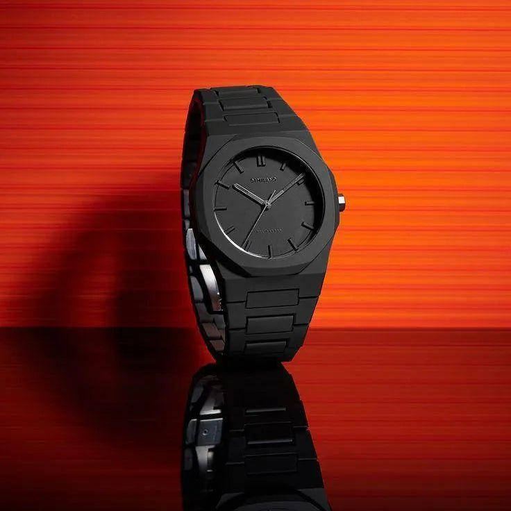Black Stainless Steel Chain Watch for Men